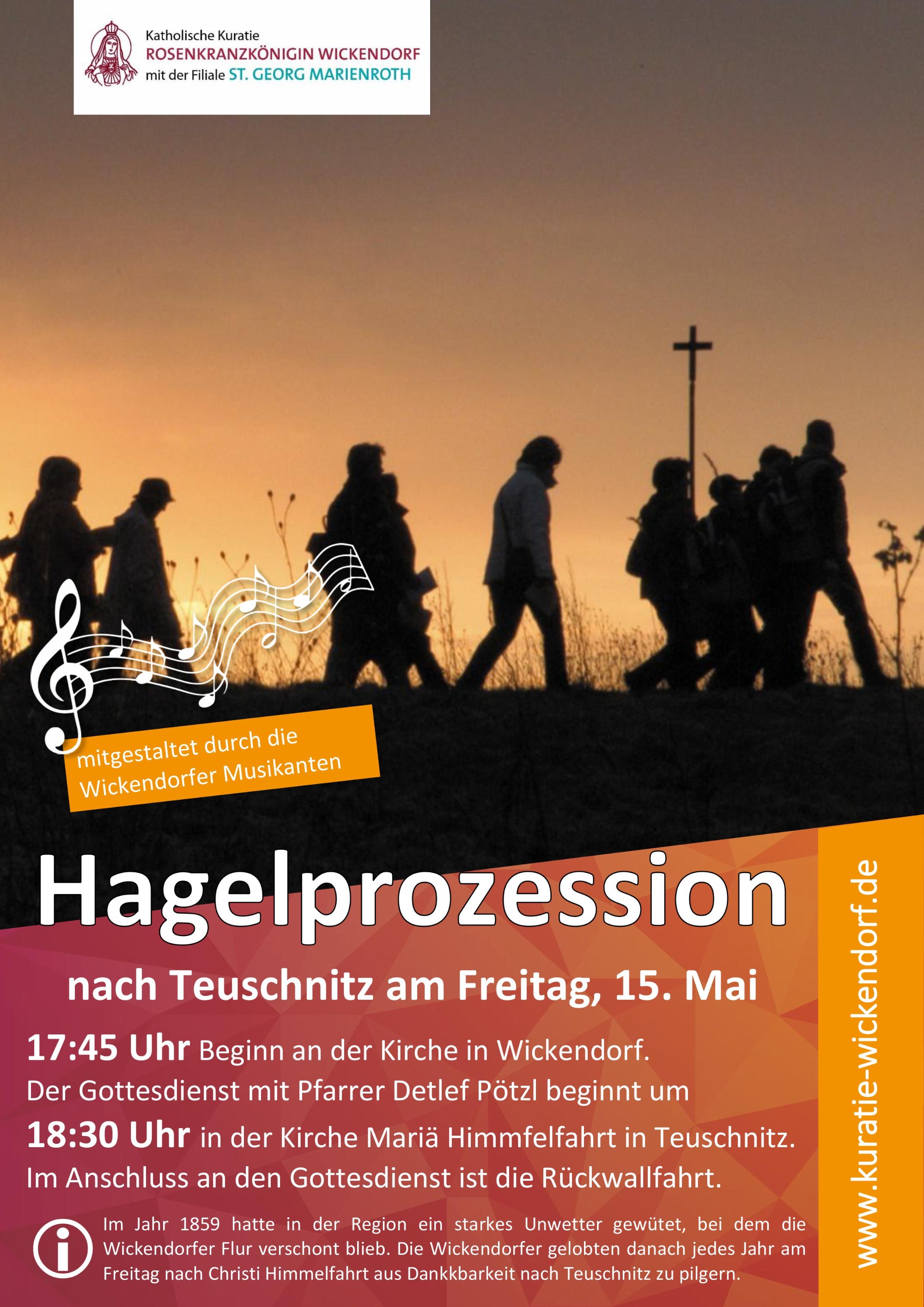 Plakat zur Hagelprozession nach Teuschnitz am 15.05.2026